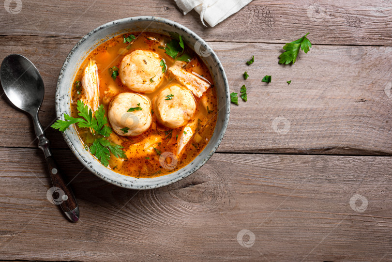 Скачать Шарики из мацы и куриный суп фотосток Ozero