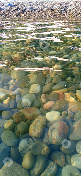 Скачать Камни под водой на пляже фотосток Ozero
