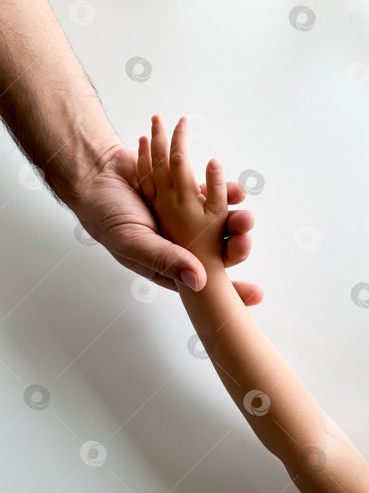 Скачать Связь отца и ребенка. Взрослый мужчина и ребенок мужского пола держатся за руки фотосток Ozero