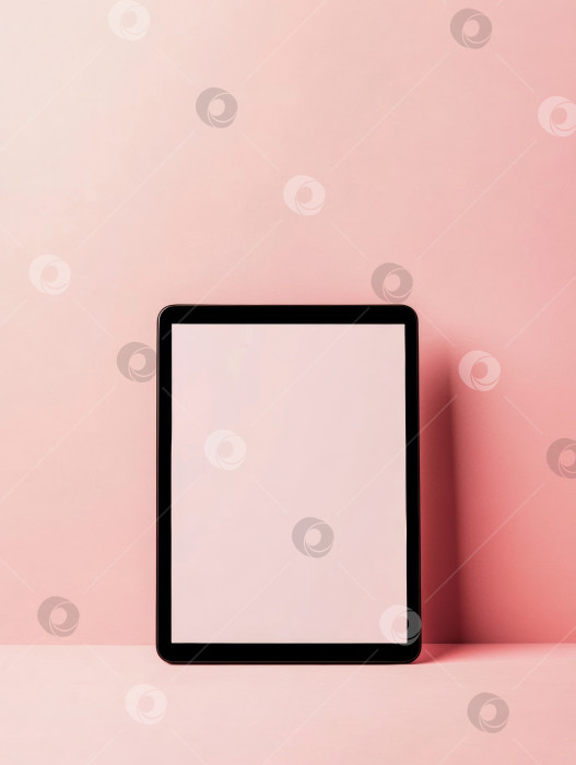 Скачать Современный макет планшета на пастельном студийном фоне для демонстрации дизайна фотосток Ozero
