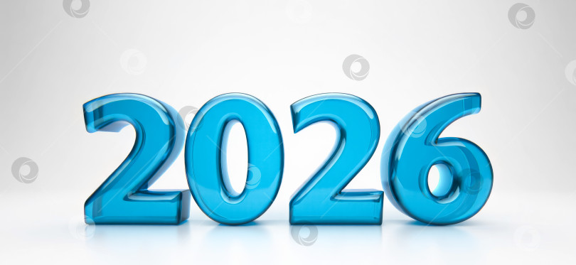 Скачать Число 2026 написано синим цветом фотосток Ozero