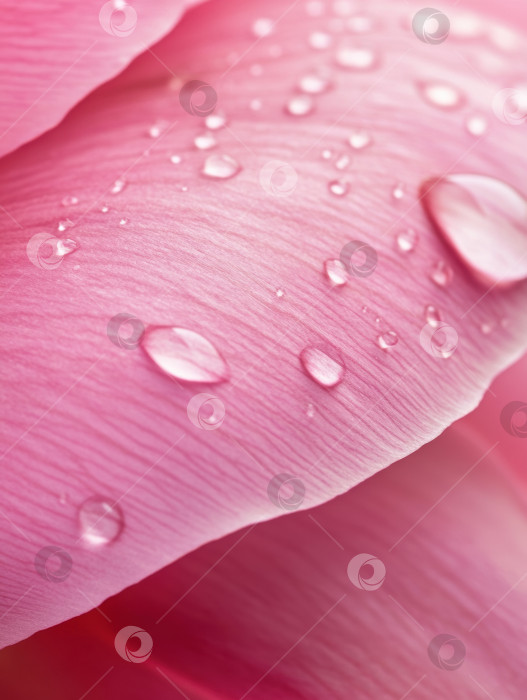 Скачать Сверхдетализированный макроснимок цветущего розового пиона с капельками воды фотосток Ozero