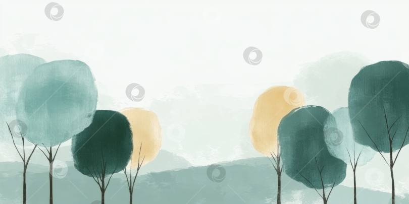 Скачать Причудливый минималистский дизайн дерева в детском стиле для творческих проектов фотосток Ozero