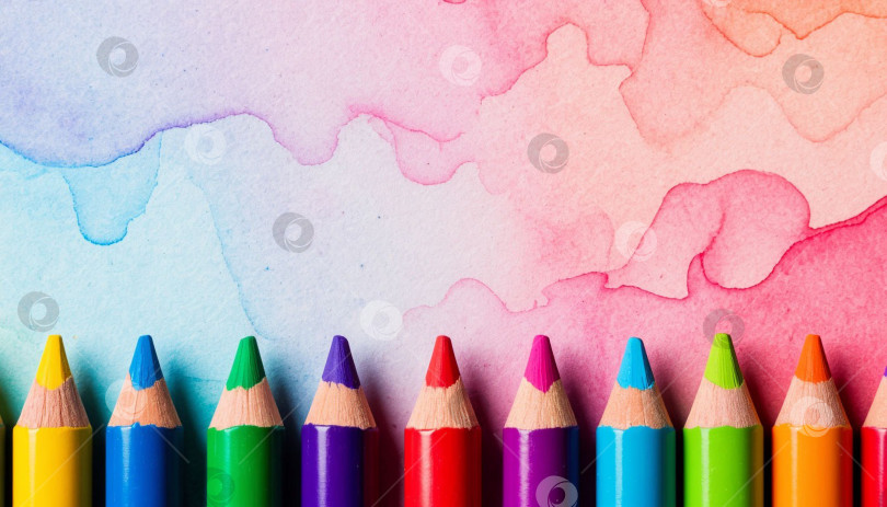 Скачать Радужные пастельные карандаши. Создан искусственный интеллект. фотосток Ozero