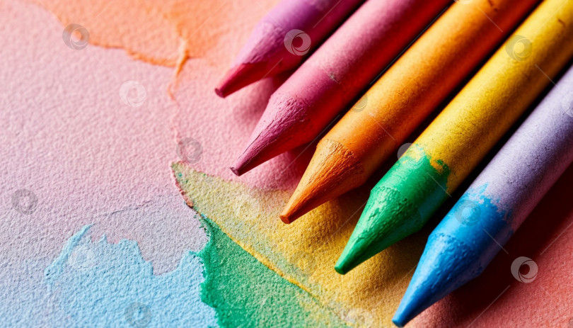 Скачать Цветные пастельные карандаши. Создано искусственным интеллектом. фотосток Ozero