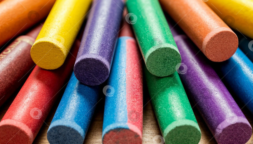 Скачать Пастельные радужные мелки для рисования. Создан искусственный интеллект. фотосток Ozero