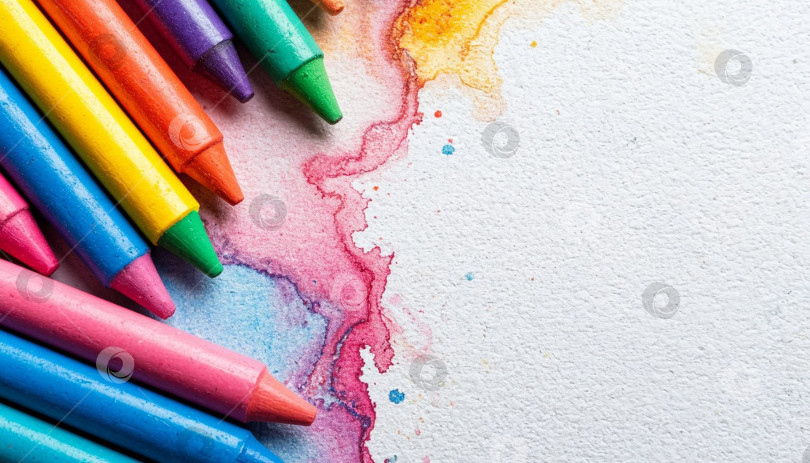Скачать Цветные пастельные карандаши. Создано искусственным интеллектом. фотосток Ozero