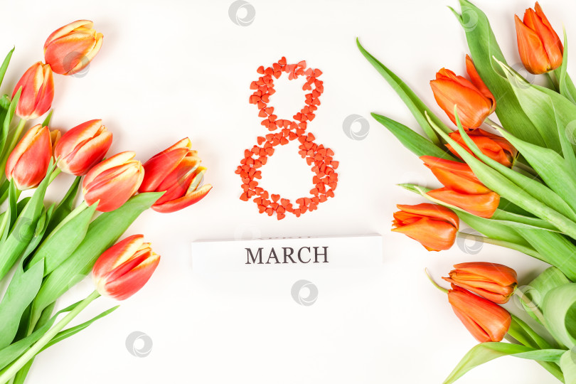 Скачать Поздравительная открытка с Международным женским днем 8 марта фотосток Ozero