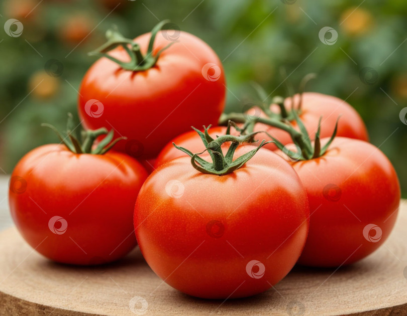 Скачать Макросъемка сочных помидоров крупным планом. Создано искусственным интеллектом. фотосток Ozero