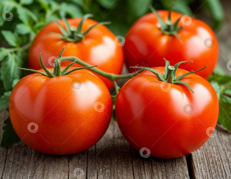 Скачать Макросъемка сочных помидоров крупным планом. Создано искусственным интеллектом. фотосток Ozero