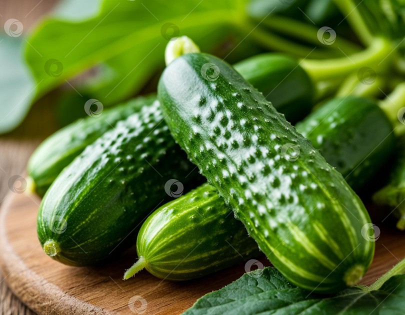 Скачать Свежие огурцы. Генерируется искусственным интеллектом. фотосток Ozero