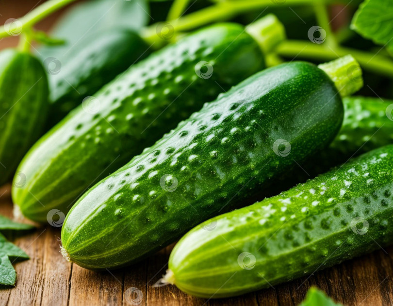Скачать Свежие огурцы. Генерируется искусственным интеллектом. фотосток Ozero