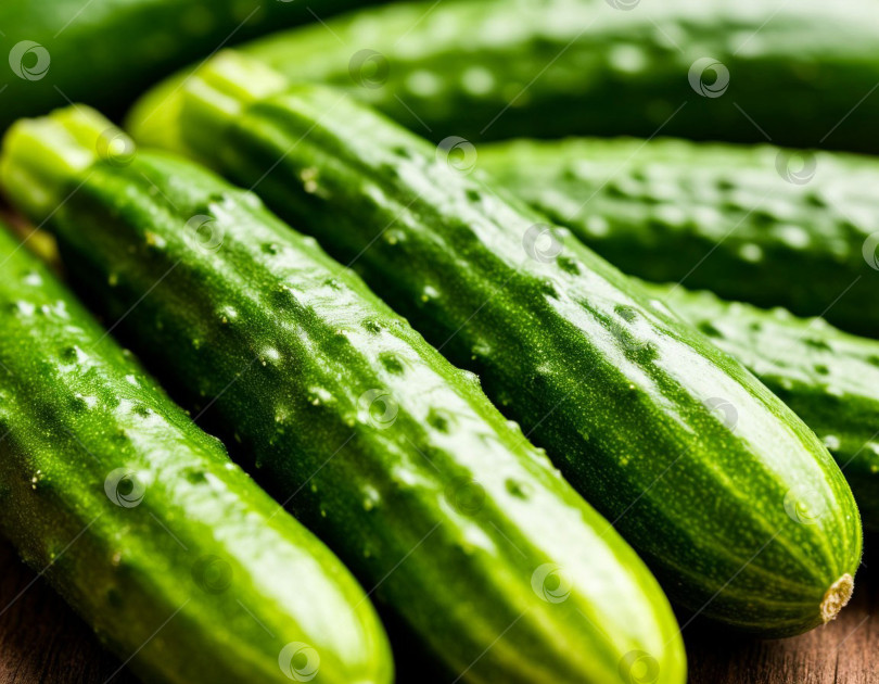 Скачать Свежие огурцы. Генерируется искусственным интеллектом. фотосток Ozero