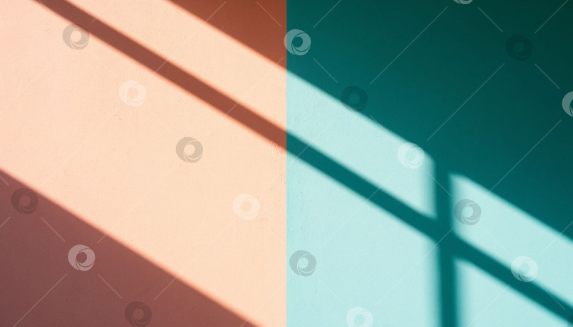 Скачать Стена в пастельных тонах со светом и тенями, 3D-рендеринг. Создан искусственный интеллект. фотосток Ozero