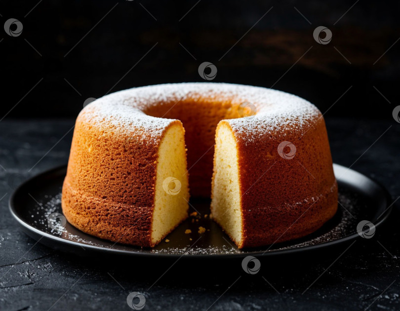 Скачать Бисквитный торт на столе. Создан искусственный интеллект. фотосток Ozero