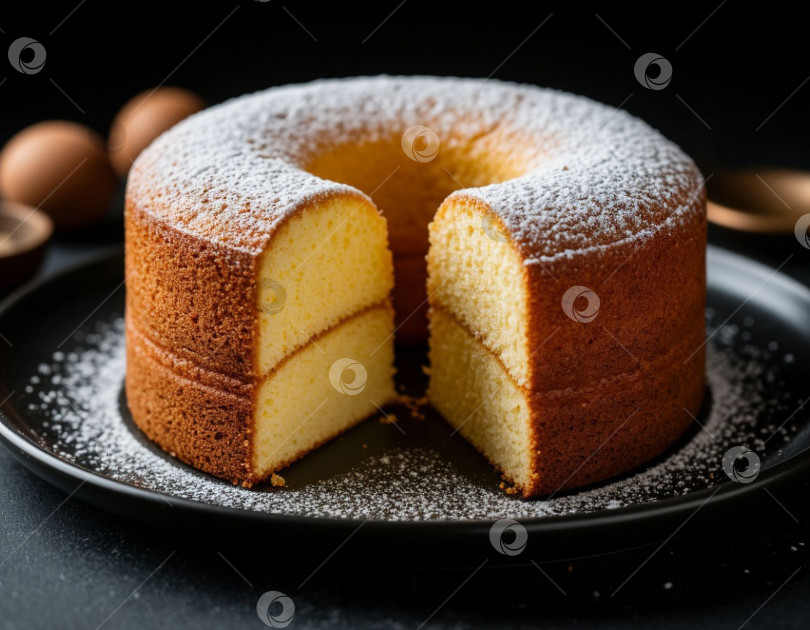 Скачать Бисквитный торт на столе. Создан искусственный интеллект. фотосток Ozero