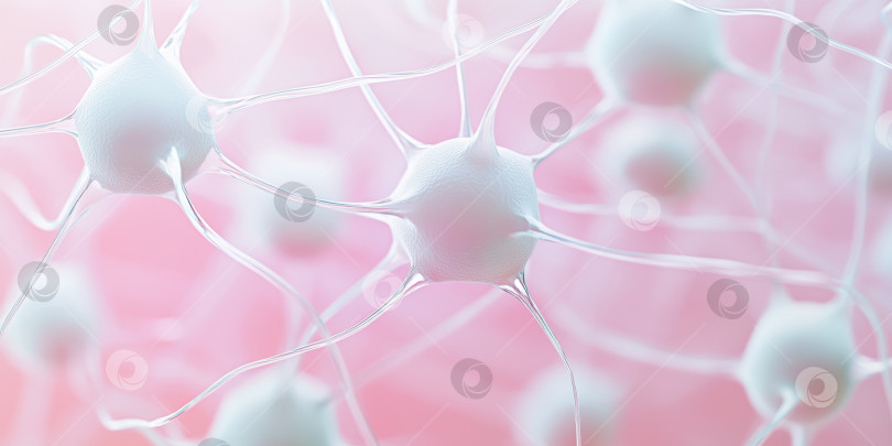 Скачать Сложная структура нейронной сети, выделяющая сложные связи в мягких розовых тонах фотосток Ozero