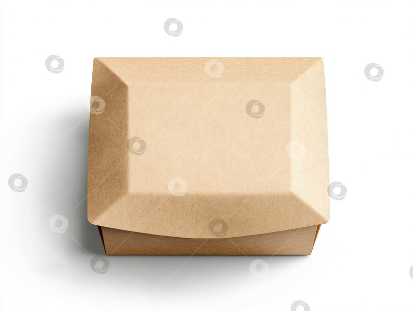 Скачать Коробка для бургеров из крафт-бумаги с минималистичным дизайном для экологически чистых упаковочных решений фотосток Ozero