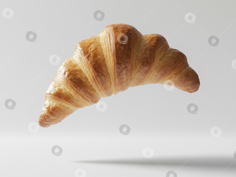 Скачать Минималистское кулинарное искусство плавающего круассана в высоком качестве фотосток Ozero