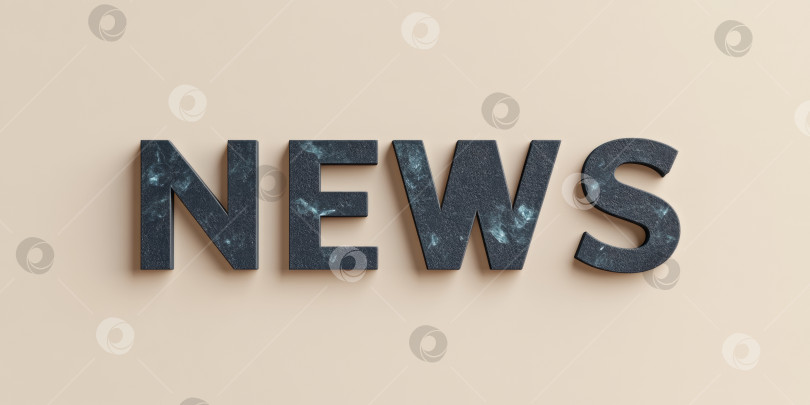 Скачать Ультрареалистичные матовые угольно-серые печатные буквы, формирующие новости на минималистичном фоне фотосток Ozero