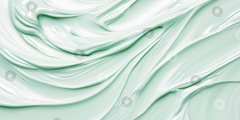 Скачать Абстрактная мятно-зеленая текстура косметической сыворотки для ухода за кожей и косметического дизайна фотосток Ozero