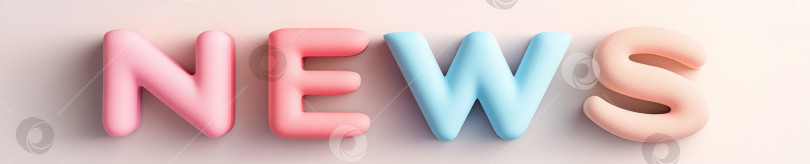 Скачать Ультрареалистичное макро-изображение новостей красочными мягкими буквами для маркетингового дизайна фотосток Ozero