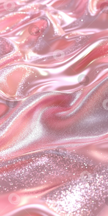 Скачать Абстрактный жидкий серебристо-розовый фон с нежными волнистостями для дизайна или печати фотосток Ozero