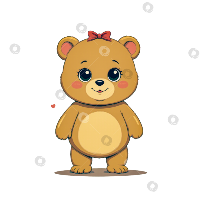 Скачать Милый Чиби Медвежонок с Бантом фотосток Ozero