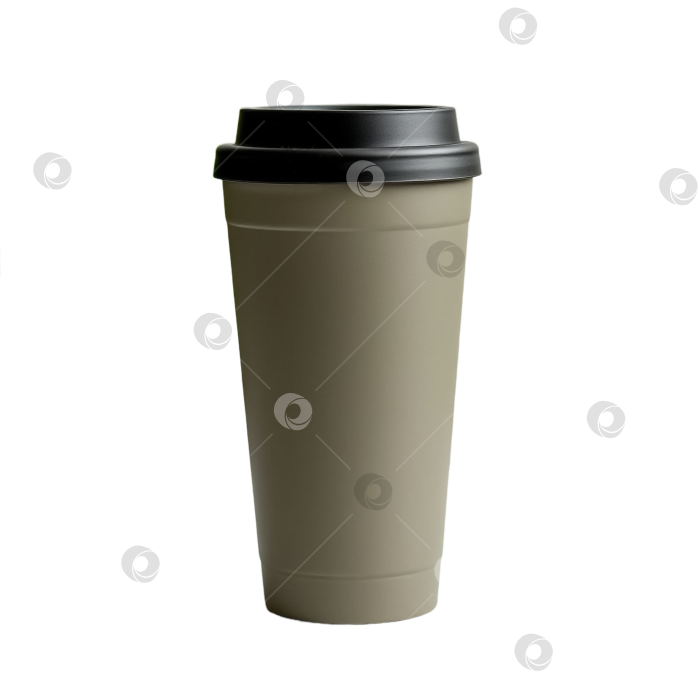 Скачать Серый матовый макет термокружки. Создан с помощью искусственного интеллекта. фотосток Ozero