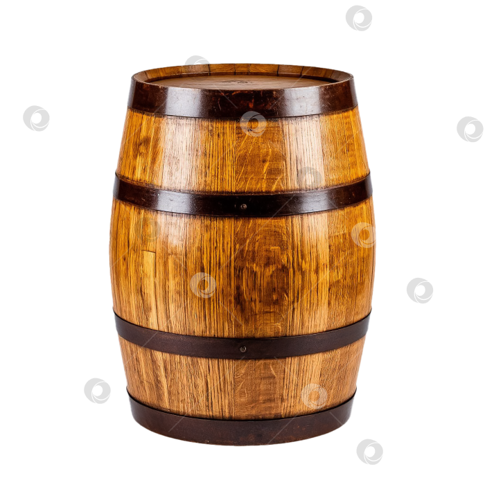 Скачать Деревянная бочка на прозрачном фоне. Создан искусственный интеллект. фотосток Ozero
