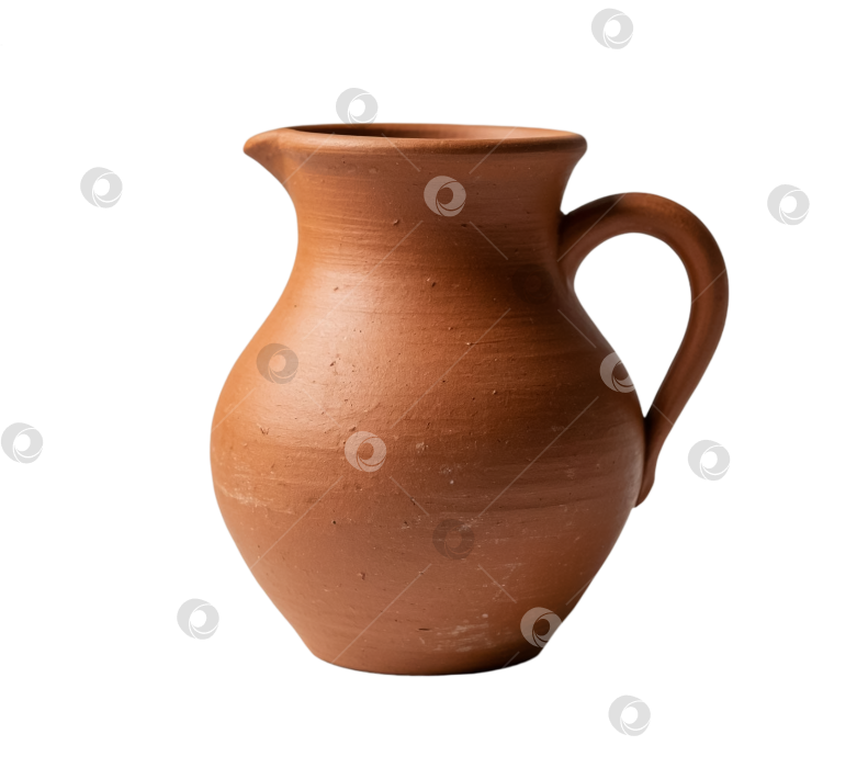 Скачать Глиняный кувшин ручной работы. На прозрачном фоне в формате PNG. Создан искусственный интеллект. фотосток Ozero