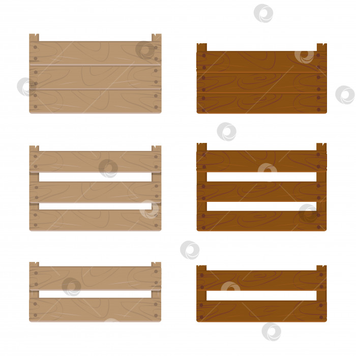 Скачать Набор деревянных ящиков для овощей фотосток Ozero