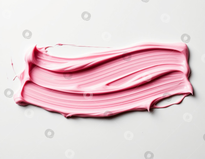 Скачать Мазок крема или пасты на белом фоне. Создан искусственный интеллект. фотосток Ozero