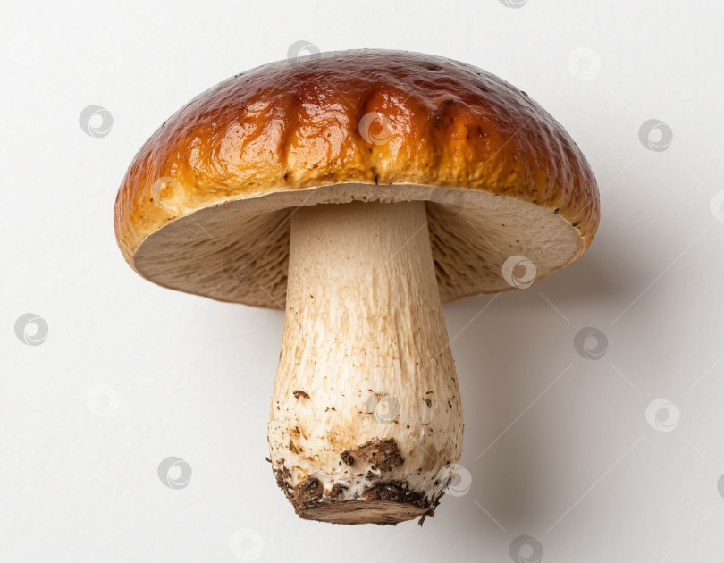 Скачать Съедобные грибы на белом фоне. Создан искусственный интеллект. фотосток Ozero