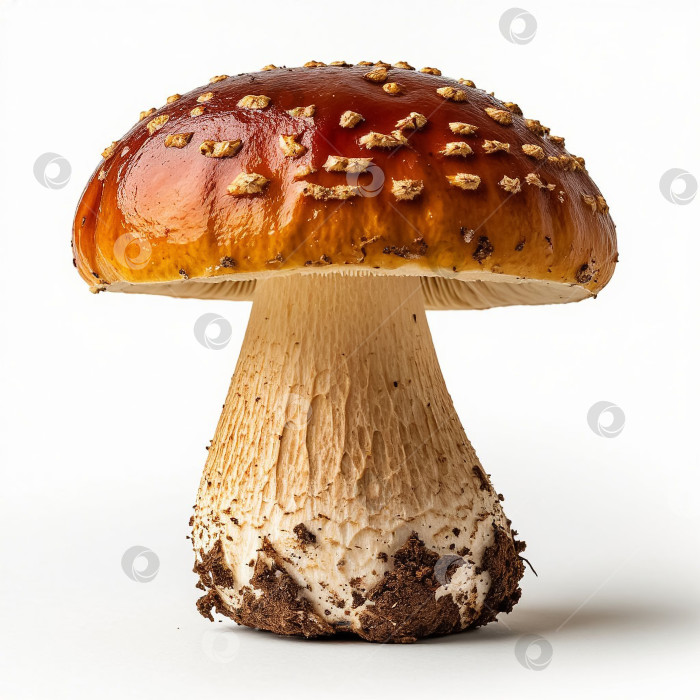 Скачать Съедобные грибы на белом фоне. Создан искусственный интеллект. фотосток Ozero