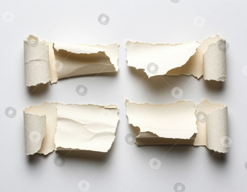 Скачать Обрывки бумаги на белом фоне. Создан искусственный интеллект. фотосток Ozero