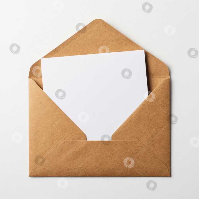 Скачать Пустой макет поздравительной открытки на белом фоне. Создан искусственный интеллект. фотосток Ozero