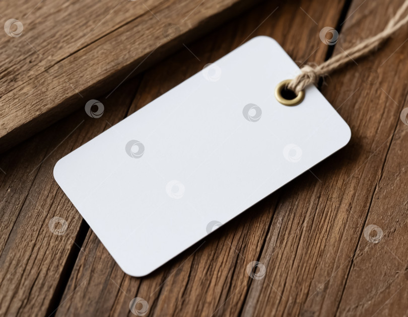 Скачать Пустой макет тега на белом фоне. Создан искусственный интеллект. фотосток Ozero