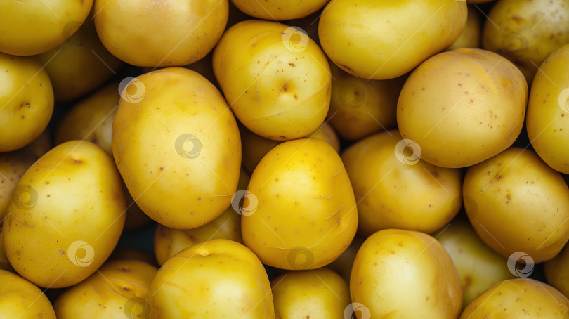 Скачать Свежий желтый картофель крупным планом фотосток Ozero