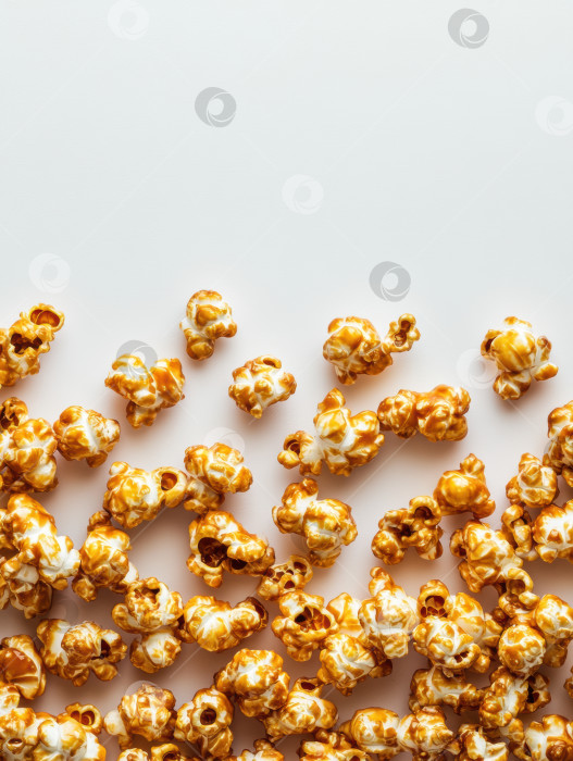Скачать Глянцевый карамельный попкорн в плоском виде идеально подходит для оформления закусок и других блюд фотосток Ozero