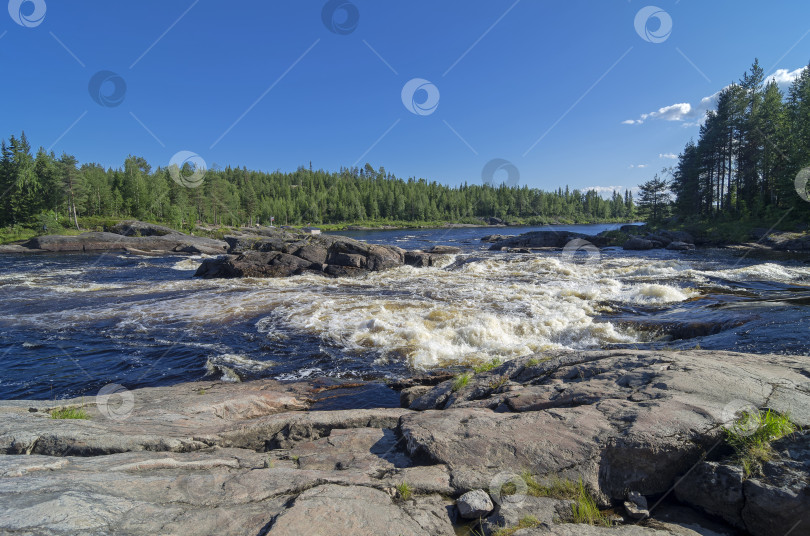 Скачать Пороги на северной реке. Кольский полуостров, Россия фотосток Ozero
