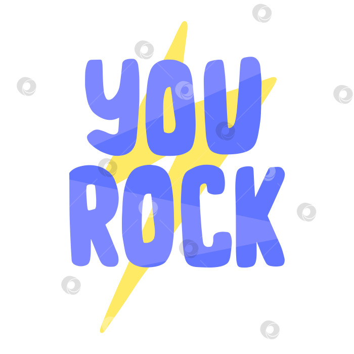 Скачать Яркий принт You Rock с молниями и геометрическими акцентами. фотосток Ozero