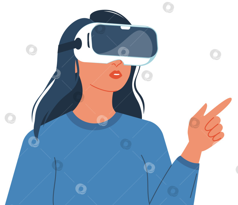 Скачать Женщина, исследующая виртуальную реальность фотосток Ozero