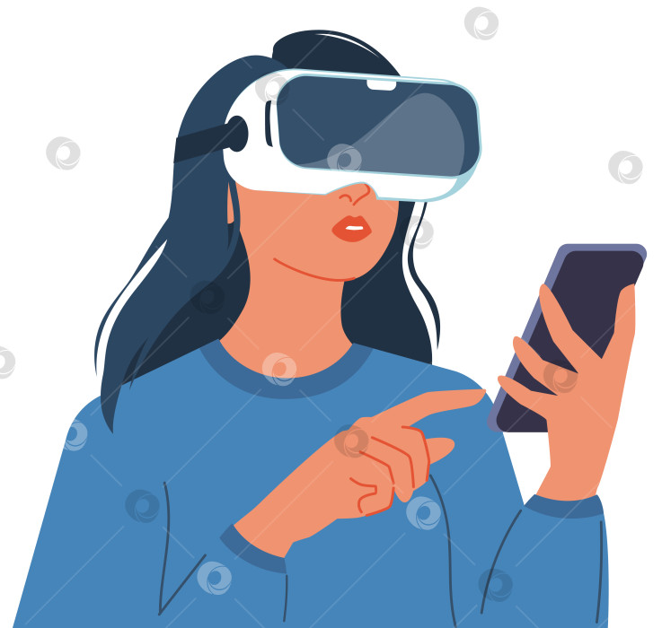 Скачать Женщина, исследующая виртуальную реальность фотосток Ozero