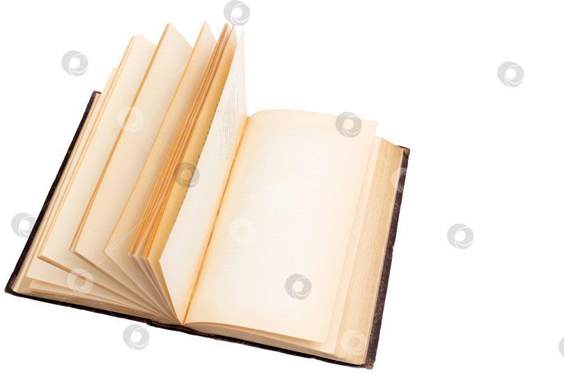 Скачать Пожелтевшие страницы старой книги. Редкая старинная книга. Подержанная бумажная книга. фотосток Ozero