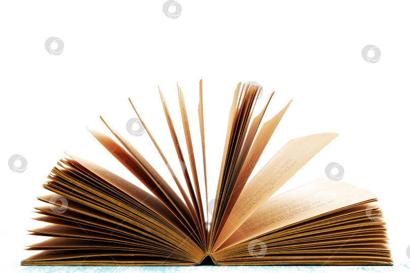 Скачать Пожелтевшие страницы старой книги. Редкая старинная книга. Подержанная бумажная книга. фотосток Ozero