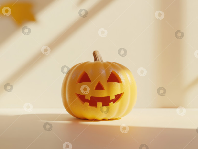 Скачать Ультрареалистичный крупный план идеально вырезанной тыквы для Хэллоуина фотосток Ozero