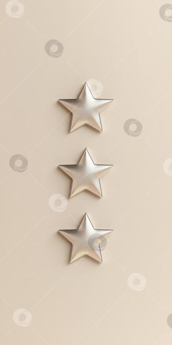 Скачать Ультрареалистичные металлические звезды на минималистичном фоне для дизайнерских проектов фотосток Ozero