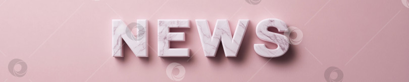 Скачать Элегантный дизайн в виде мраморных слов с изображением новостей на минималистичном розовом фоне фотосток Ozero