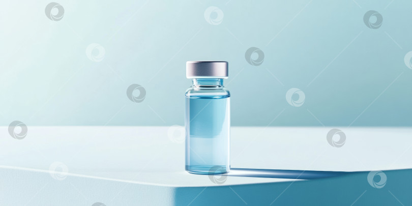 Скачать Футуристический натюрморт с изображением единственного флакона инсулина на минималистском фоне фотосток Ozero